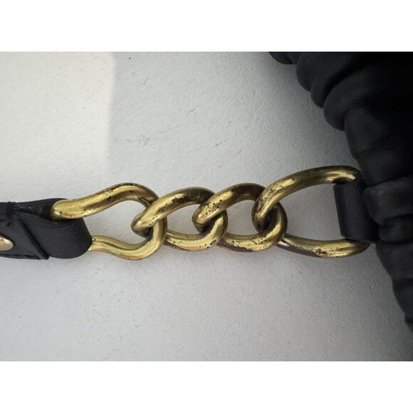 Vintage Coach Purse Black Leather Ashley Ruched Pleated F17571 Designer Classic - Picture 10 of 15